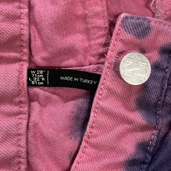 RECLAIMED VINTAGE | Tie Dye Pink and Purple Jeans - Picture 6 of 9